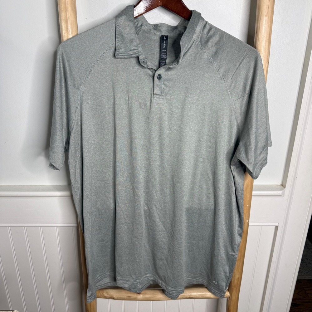 AndersonOrd Mens Performance Polo Shirt Heather Gray Raglan Golf Top XL
